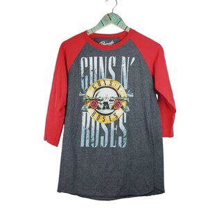 Guns N' Roses Band Graphic 2016 3/4 Sleeve Shirt AXL SLASH METAL Sz S